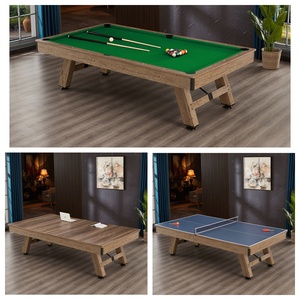 Nhà Máy Giá Chất Lượng Tốt Nhất 9ft 3 Trong 1 Phong Cách Mộc Mạc Sân Sau Bằng Gỗ Bida Bàn Bơi Trong Nhà Với Ping-Pong Board & Dinning Board - Product Image 3