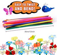 Nouvelles tiges en chenille colorées 100 pièces, nettoyeurs de tuyaux en plastique pelucheux pour bricolage, activités créatives pour enfants de 5 à 7 ans, dessins animés, science, éducation artistique