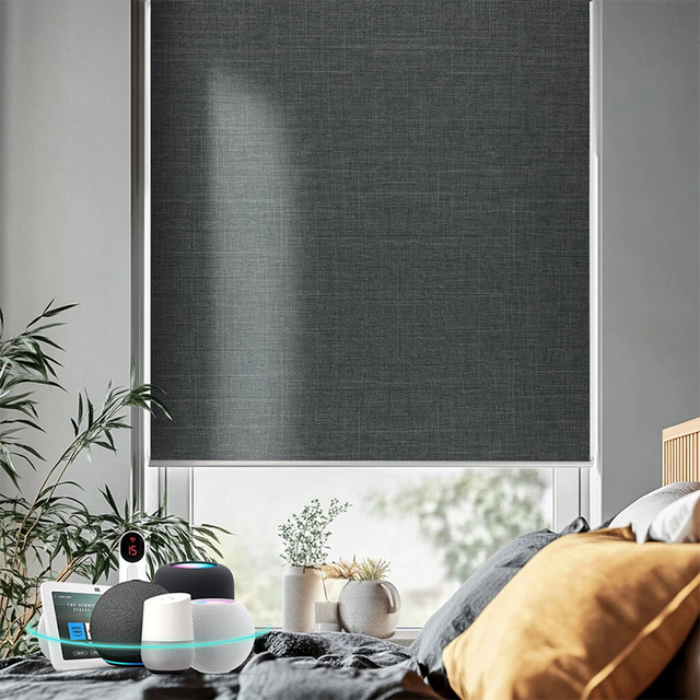 Custom Electric 100% Blackout Zigbee Wireless Motorized Roller Blinds with Remote & App Control Modern Luxury Design