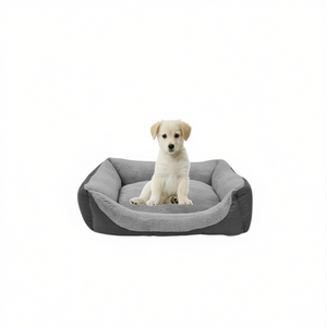 Set di 3 Pezzi in Lino Beige Scuro e Comodo Velluto di Cotone per Cani, Eleganti Letti per Animali Domestici - Product Image 2