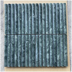 Mosaïque murale concave en marbre vert foncé du Guatemala, 10 mm, résistante à l'eau, pour la décoration intérieure des chambres et salles <span class=keywords><strong>de</strong></span> bain - Product Image 2