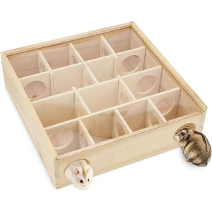 Túnel de Madera para Hámster, Juguete Laberinto con Múltiples Cámaras, Escondite, Juego de Buscar y Encontrar, Casa de Actividades para Excavar y Hacer Buracos - Product Image 1