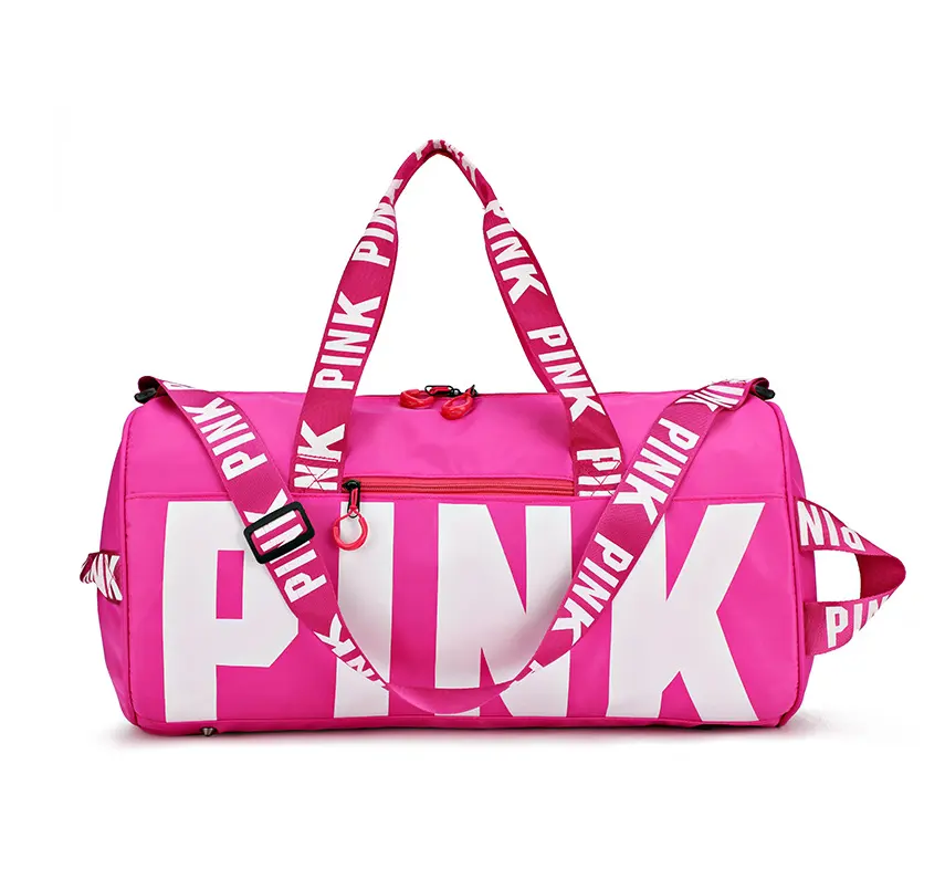 Kostenlose Probe Neueste Custom ized Desigerss Clear Pink Skin Duffle Sport Übernachtung tasche für Frauen