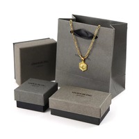 Petite boîte d'emballage de bijoux en carton gris personnalisée pour la Saint-Valentin Ensemble de boucles d'oreilles et colliers de style occidental Éponge personnalisée