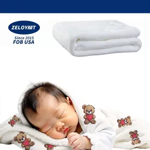 ZELOYAUT FOB USA Sublimation couverture de bébé personnalisée douce avec perles de Massage velours 2024 pour la maison et le bébé