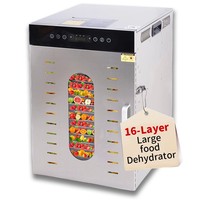 Mesin Pengering Makanan Digital Rumah Tangga dengan Baki Stainless Steel, Kontrol Timer, untuk Mengeringkan Buah, Sayuran, dan Herbal