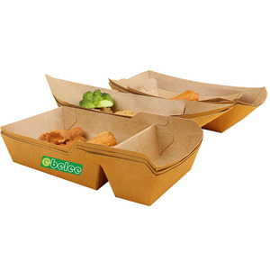 OEM Custom Paper Packaging Hot Dog Tray Takeaway Food Container Box Food Packing for Korean Corn Dog
