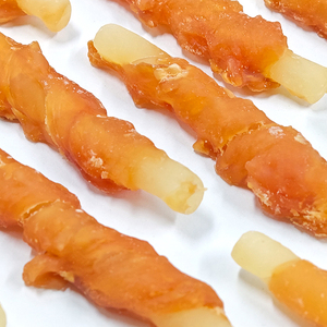 OEM, venta al por mayor, golosinas para perros, suplemento de calcio, rollo de pegamento para morder pollo, piel de vaca, carne, dientes, moler, palo Molar, hueso de perro Natural - Product Image 5