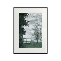 Grande peinture sur toile, paysage impressionniste, art mural, paysage naturel peint à la main, encadré, décoration intérieure