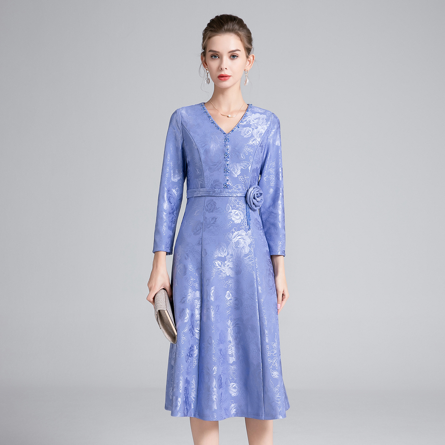 h&m blue dress Royal Blue Modest Lace Formal Prom Evening Dress with Sleeves Size 10 / Blue