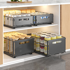 Jiuyi l'armadio è dotato di un cestello <span class=keywords><strong>estraibile</strong></span> multifunzionale e di una mensola <span class=keywords><strong>Snack</strong></span> Non perforata per cucina e camera da letto - Product Image 2