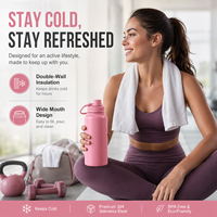 Gobelet isotherme en acier inoxydable thermolaqué 24oz/32oz, vente en gros, personnalisable, avec paille, pour le sport