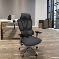 Chaise de bureau exécutive moderne à dossier ergonomique, réglable en hauteur, avec accoudoirs 3D et base pivotante en nylon, très vendue à Singapour