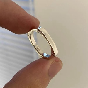S925 Sterling Silver Geometric <b>Open</b> <b>Ring</b> With Heart Design For Women Index Finger Minimalist Jewelry Everyday Wear - Product Image 3