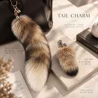 Porte-clés queue de renard en fausse fourrure moelleuse avec mousqueton, accessoire de costume pour cosplay therian et Halloween, vente en gros, cadeaux de fêtes, idées cadeaux