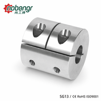 Mini coupleur rigide naturel SUS304, pince en deux parties, sans jeu, léger, résistant à la corrosion, pour imprimante 3D, servomoteur CNC
