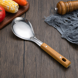 Espátula de acero inoxidable para el hogar y la <span class=keywords><strong>cocina</strong></span>, cuchara, cucharón, mango de grano de madera, <span class=keywords><strong>utensilios</strong></span> de <span class=keywords><strong>cocina</strong></span> de aislamiento, juego de <span class=keywords><strong>utensilios</strong></span> de <span class=keywords><strong>cocina</strong></span> - Product Image 6