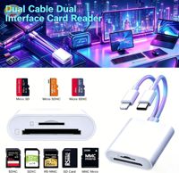 Câble lecteur de carte intelligent USB C+iOS, compatible avec iPad, tablette Android, lecteur de carte mémoire SD TF portable, interface Type-C