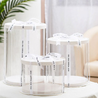 Boîte à gâteau double en plastique transparent, recyclable, de qualité alimentaire, vente en gros d'usine, logo personnalisé