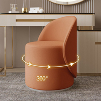 Chaise de maquillage portable et écologique pour chambre à coucher, tabouret de coiffeuse en cuir, pivotant, en bois massif, style européen moderne pour hôtel