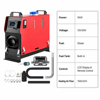 Split 5KW Dizel Isıtıcı 12V 24V 220V Üçü Bir Arada Güç 0.1-0.48L/H Kamyon RV Van Garaj için Dijital LCD Kontrol Cihazı