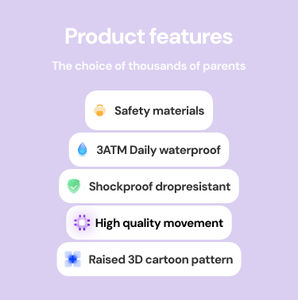 高品質漫画キッズ高級3BAR耐水プラスチック製腕時計バックル留め金クリスマスギフトクォーツ動きポインターダイヤル - Product Image 5