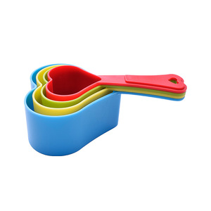 Heart Shaped Measuring Spoons 4 Piece Set Colorful Plastic Baking Tools - Product Image 2