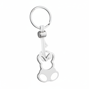 Portachiavi in Pelle PVC Bianco a Forma di Coniglio Senza Scatola - Product Image 2