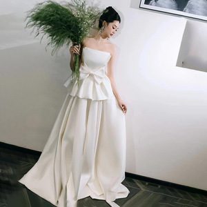Robe de mariée légère et élégante, style Mori, bustier avec nœud, pour fiançailles, pour <span class=keywords><strong>femme</strong></span>, style féerique, pour la cérémonie de bienvenue de la mariée - Product Image 1