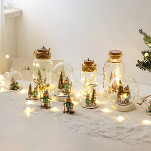 3D Mini Reindeer Christmas Glass <strong>Snow</strong> <strong>Globe</strong> LED Tabletop Ornament Battery Operated Night Light for Festive Room Decoration - Product Image 2