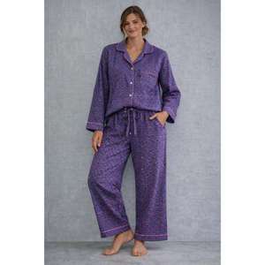 Conjunto de Pijama de Algodón para Mujer, Estampado, Suave, Cómodo, Transpirable, Ropa de Dormir, Ropa de Casa, Dos Piezas - Product Image 1