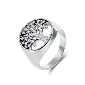 Anillo nórdico del árbol de la vida con engaste de garra de oro y acero, joyería de uso diario para mujer - Product Image 5