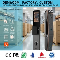 Serrure intelligente V20 pour porte en bois, reconnaissance faciale, empreinte digitale, code, carte-clé, application TUYA, stockage en nuage, WiFi