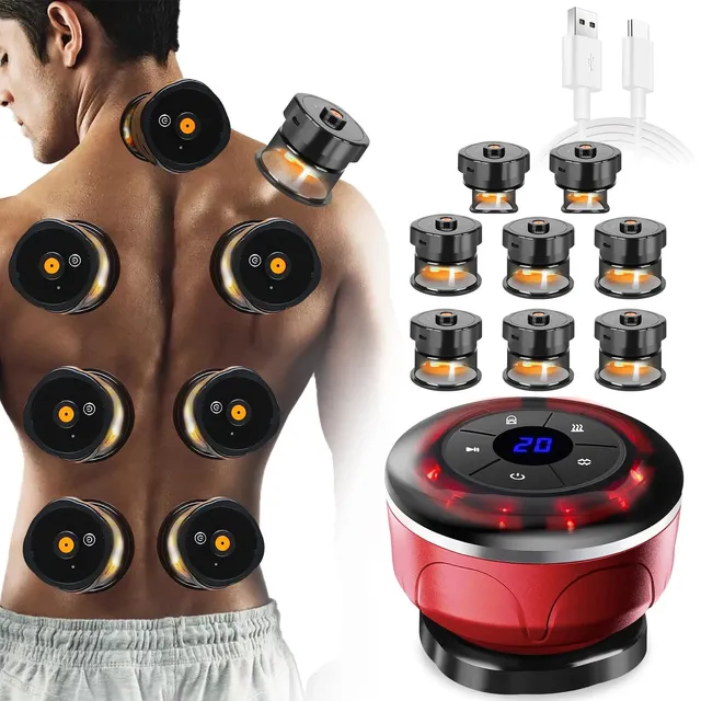 8 Cups Electric Cupping Massager Gua Sha Vacuum Suction Cups Anti Cellulite Magnet Therapy Scraping Fat Burner Body Massager