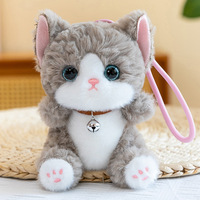 Jouet en peluche chat mignon de 4 pouces, mini-pendentif chaton en peluche, porte-clés animal doux pour la vente en gros aux détaillants et sur le marché de la revente