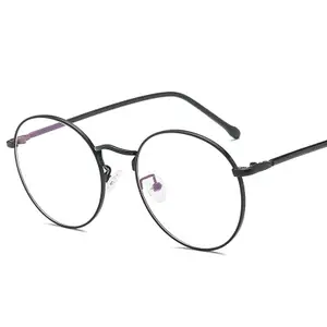 ファッションヴィンテージレトロメタルフレームクリアレンズメガネオタクアイウェア眼鏡特大ラウンドサークル眼鏡