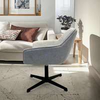 Chaise longue moderne en bois avec revêtement en tissu doux Chaise d'appoint durable pour le salon et la chambre d'hôtel