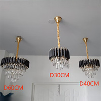 Grand Lustre Rond en Métal Rustique, Nordique de Luxe, pour Hôtel, Salon, Suspension Plafonnier LED, Lustre Moderne en Cristal