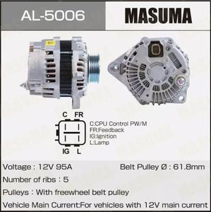 <span class=keywords><strong>Alternador</strong></span> AL-5006 MASUMA para Sistemas Eléctricos de Automóviles, 12V 95A 31100-RB0-004 para <span class=keywords><strong>HONDA</strong></span> <span class=keywords><strong>CIVIC</strong></span> - Product Image 2