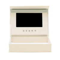 Caja de Anillos de 7.0 Pulgadas en Oferta, Material PU, Pantalla LCD Negra, Caja de Anillos con Video para Boda