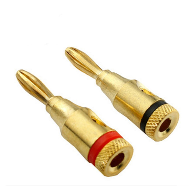 4mm Gold Plated Banana Plug Audio Speaker Socket Cable Connector 32A 600V Male/Female PVC Housing Power Amplifier Audio Power
