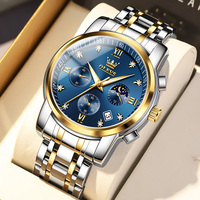 Reloj de Cuarzo OLEVS 2858 para Hombre, de Moda para Negocios con Correa de Acero Inoxidable, Resistente al Agua, Personalización de Logotipo, de Fábrica en Shenzhen