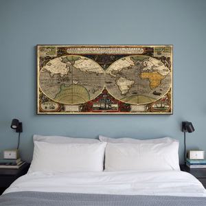 Peintures sur <span class=keywords><strong>toile</strong></span> abstraites modernes représentant une carte du monde, images décoratives murales, affiches et impressions - Product Image 5