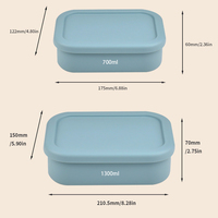 Compartiment de stockage des aliments 700ml 1300ml écologique sans Bpa personnalisé Boîte à lunch en silicone pour collation Bento