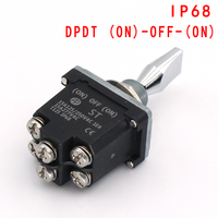 Interrupteur à bascule SPST DPST 15A 250VAC On-off/on-on/on-off-on 3 positions 6 broches, interrupteur momentané DPDT en bakélite, instruments IP68