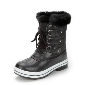 Stivali da neve invernali impermeabili 2023 da donna in pizzo antiscivolo molto caldo e resistente al freddo suola antiscivolo - Product Image 3