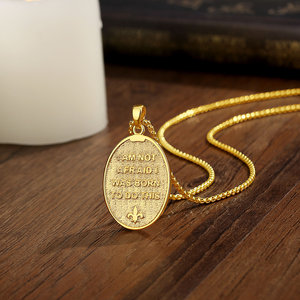 Merryshine Colgante de Santa Juana de Arco Personalizado, Chapado en <span class=keywords><strong>Oro</strong></span>, Cobre, Amuleto Cristiano, Medalla, Joyería, Collar para Hombre - Product Image 3