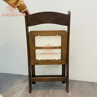 Chaises de mariage pliables en bois naturel brun Wimbledon, empilables, pour extérieur, hôtel, banquet, mariage, salle à manger, jardin, pour événements
