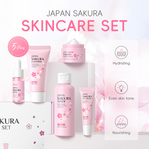 Ensemble de soins de la peau LAIKOU Japan Sakura 5 pièces |   Collection de soins éclaircissants à la fleur de cerisier à la niacinamide et à la vitamine C - Product Image 2