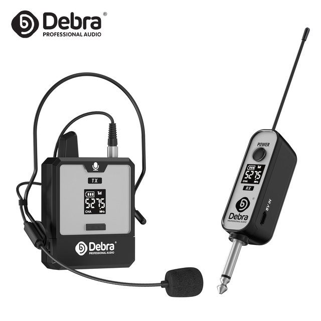 Debra Audio UHF Wireless Portable Headset Microphone Bodypack Transmitter Receiver Wireless System